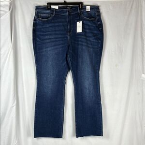 NWT Judy Blue Boot Cut Mid Rise Raw Hem Dark Wash Jeans